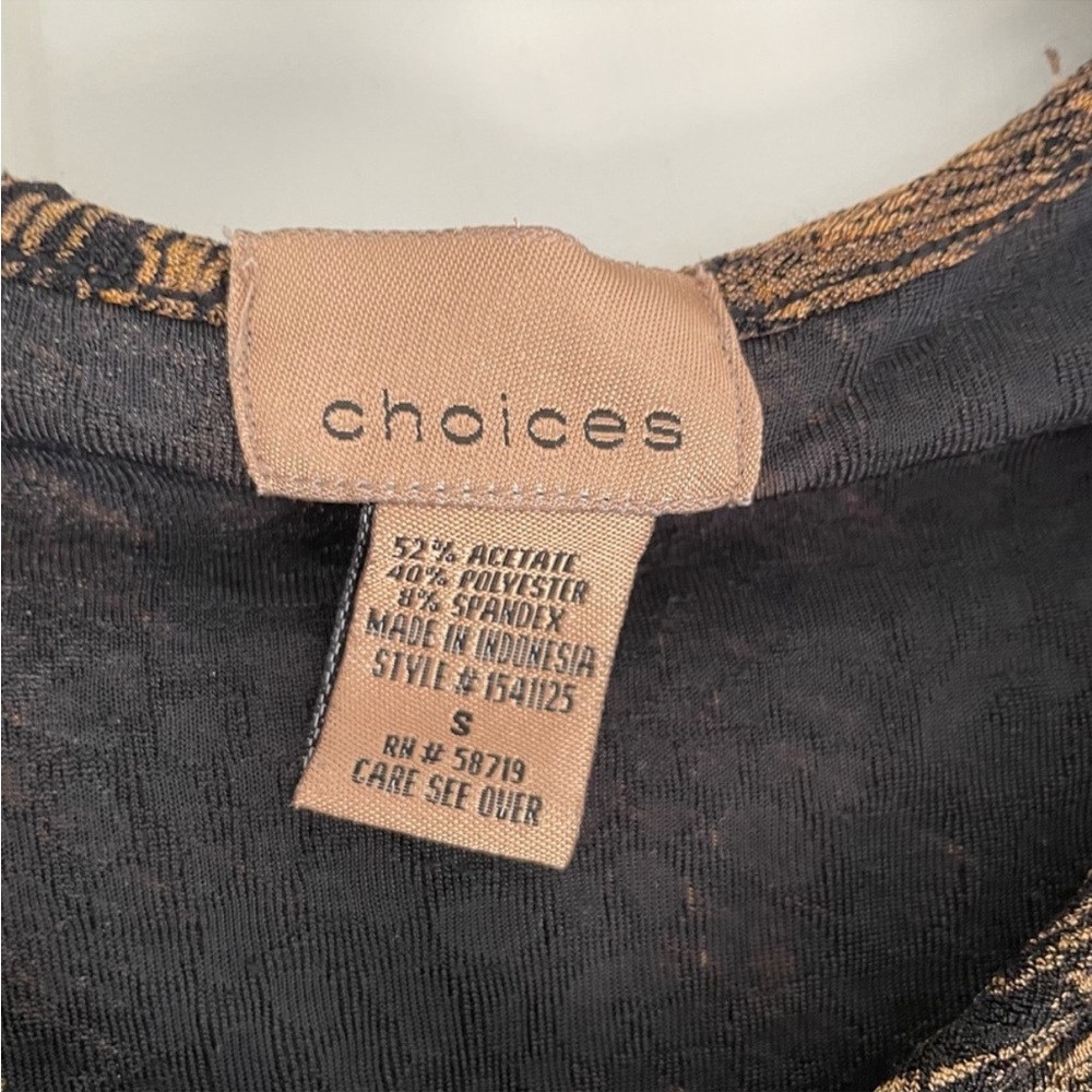 Choices Vintage Cardigan Sweater Size S Black and Gold - Picture 7 of 9